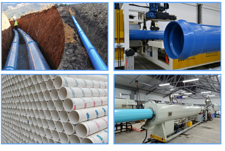 Twin screw pvc pipe machine Application