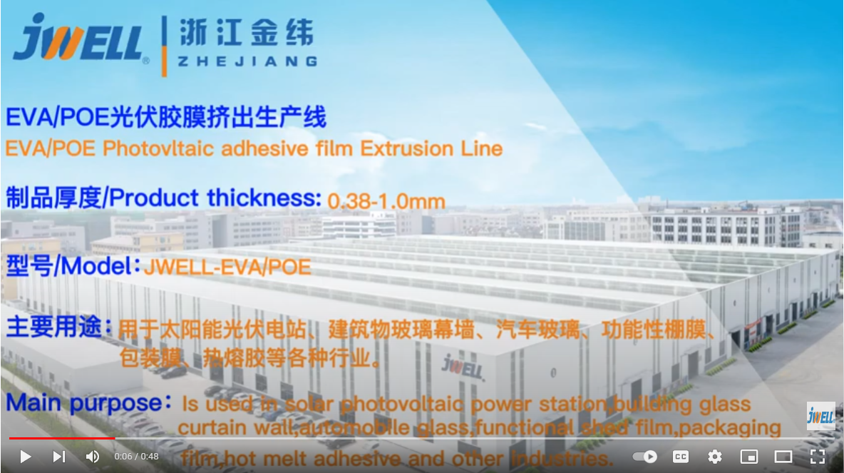 JWELL Machinery EVA Solar film Extrusion Line