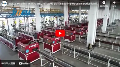 JWELL Machinery’s WPC (PP/PE) wood-plastic flooring extrusion production line
